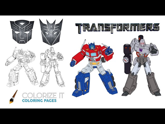 Optimus prime vs megatron coloring page transformers coloring book