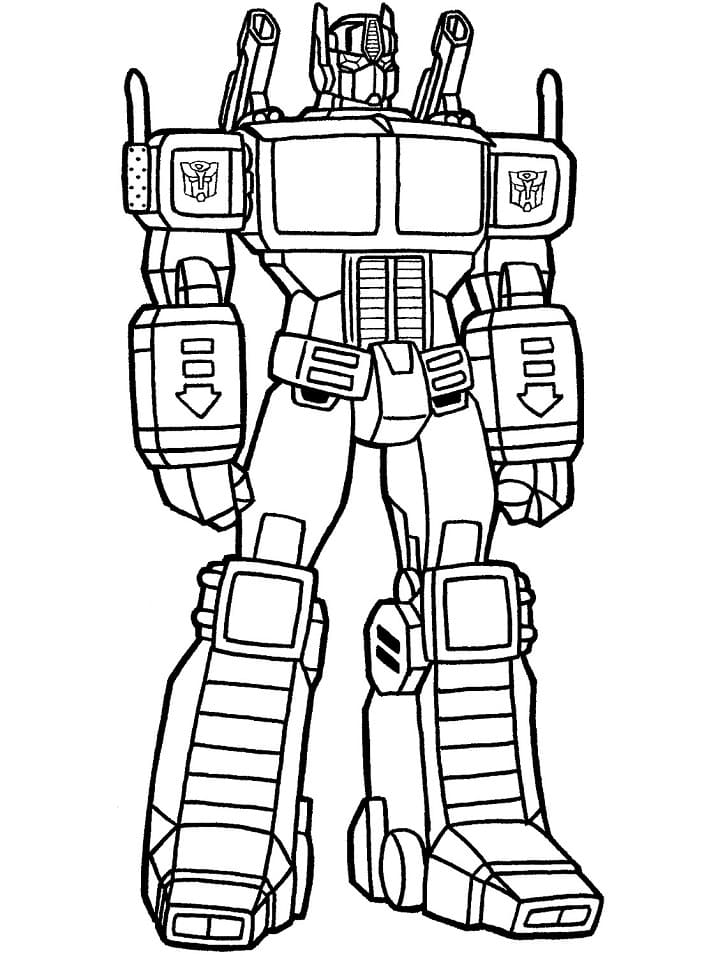 Optimus prime from transformers coloring page