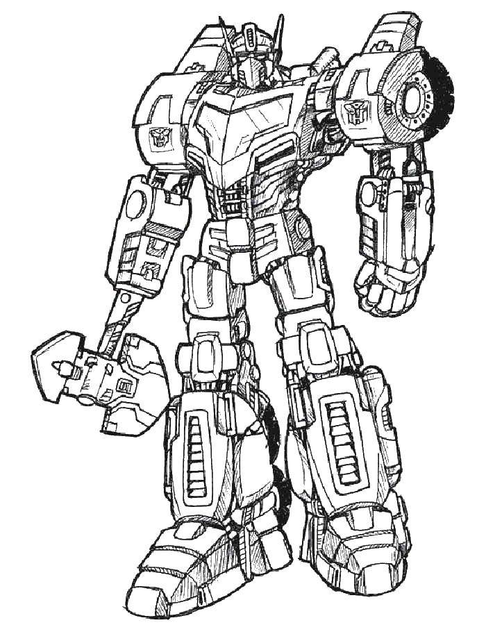 Online coloring pages coloring page powerful transformer transformers download print coloring page