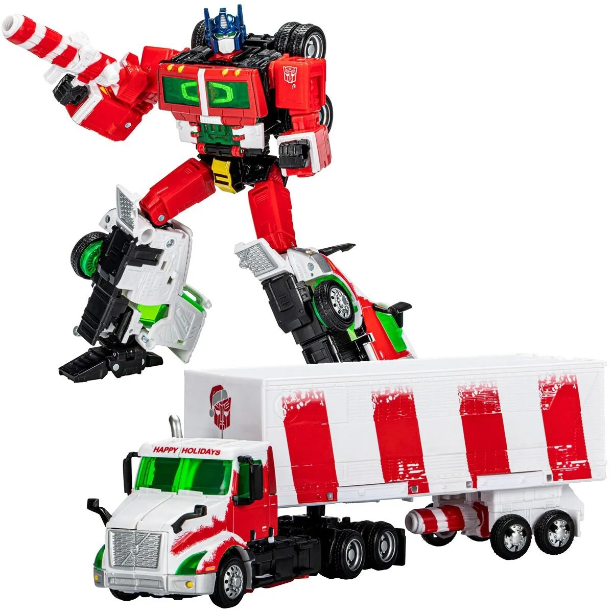 Transformers hasbro holiday optimus prime christmas colors semi truck misb new