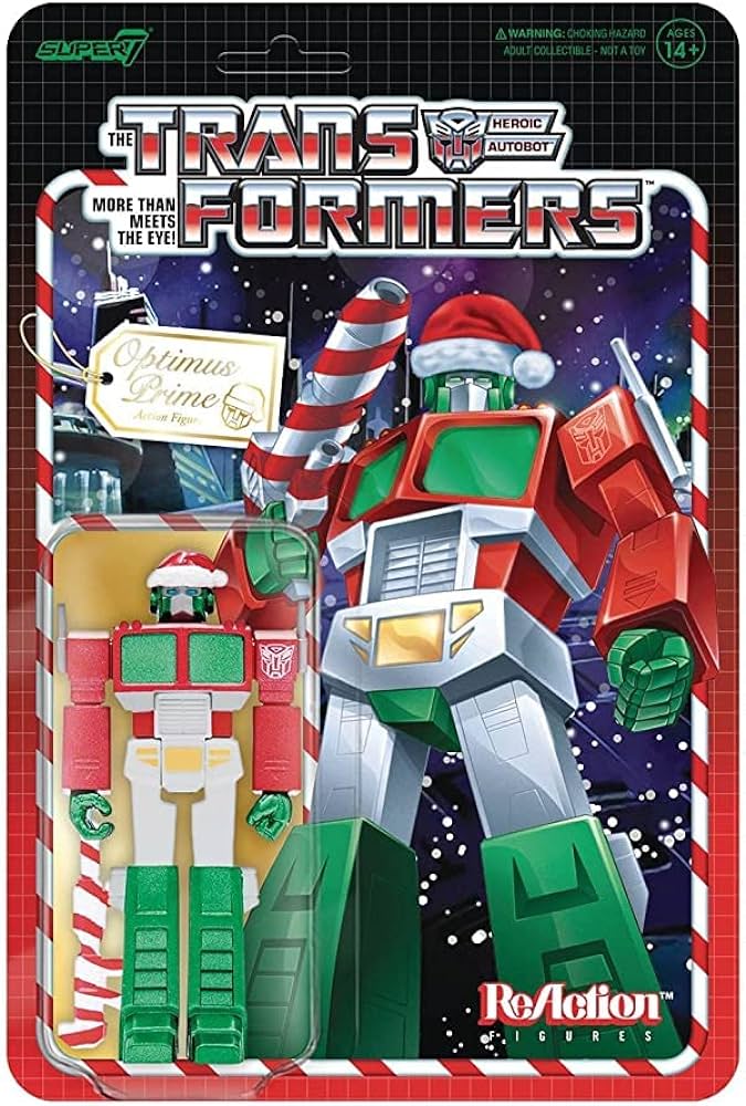 Super optimus prime santa transformers reaction figure toys games