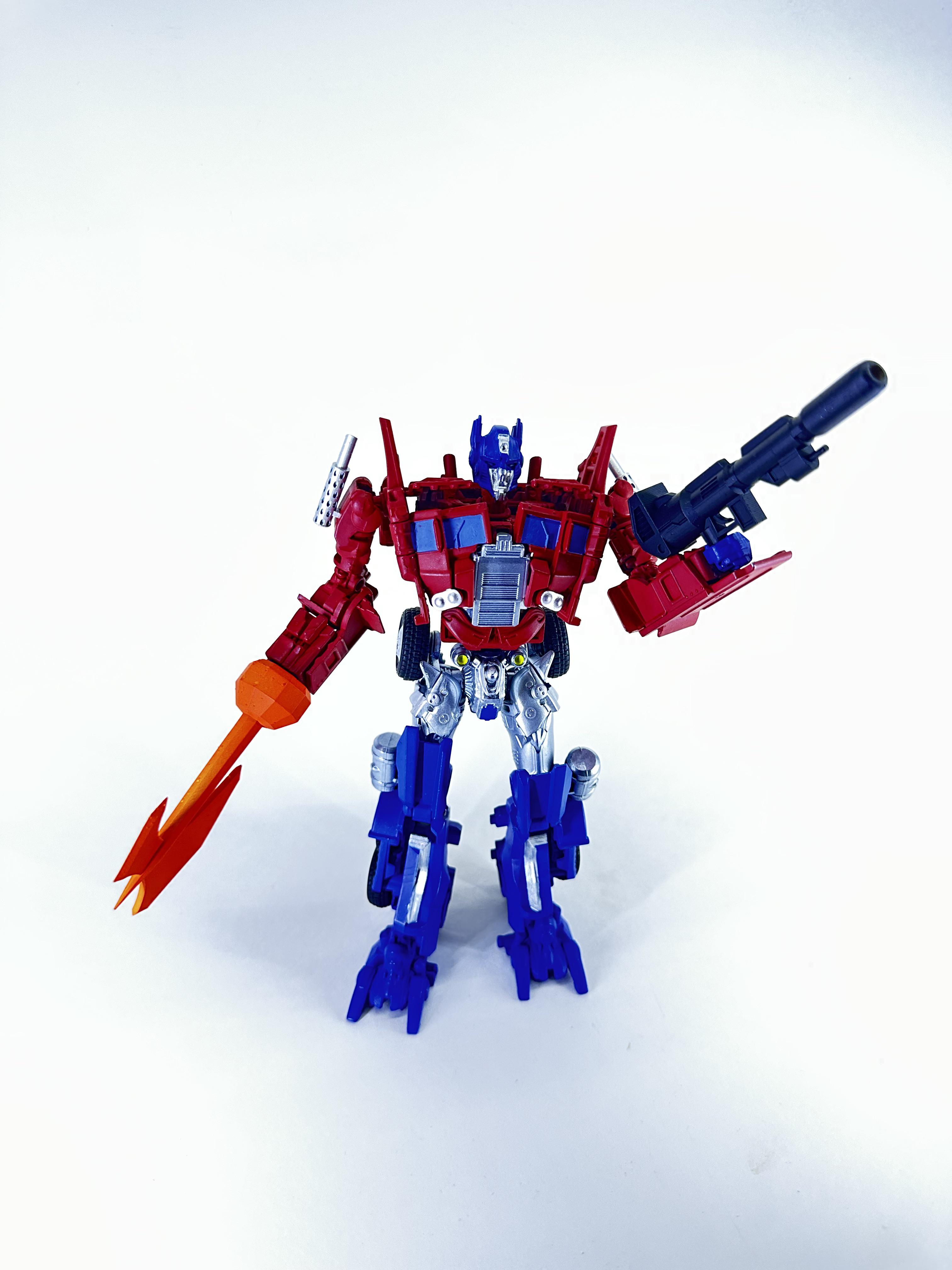 G color blocked evasion mode optimus prime d printed accessories and full repaint rtransformers