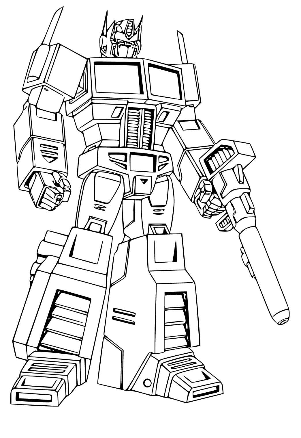 Free printable optimus prime security coloring page sheet and picture for adults and kids girls and boys