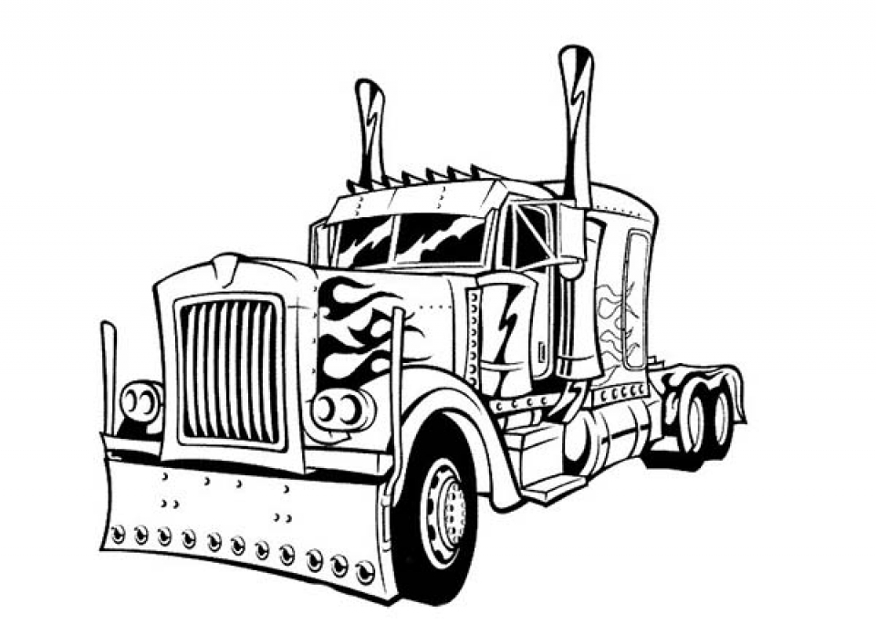 Get this free printable optimus prime coloring page for kids gzkd