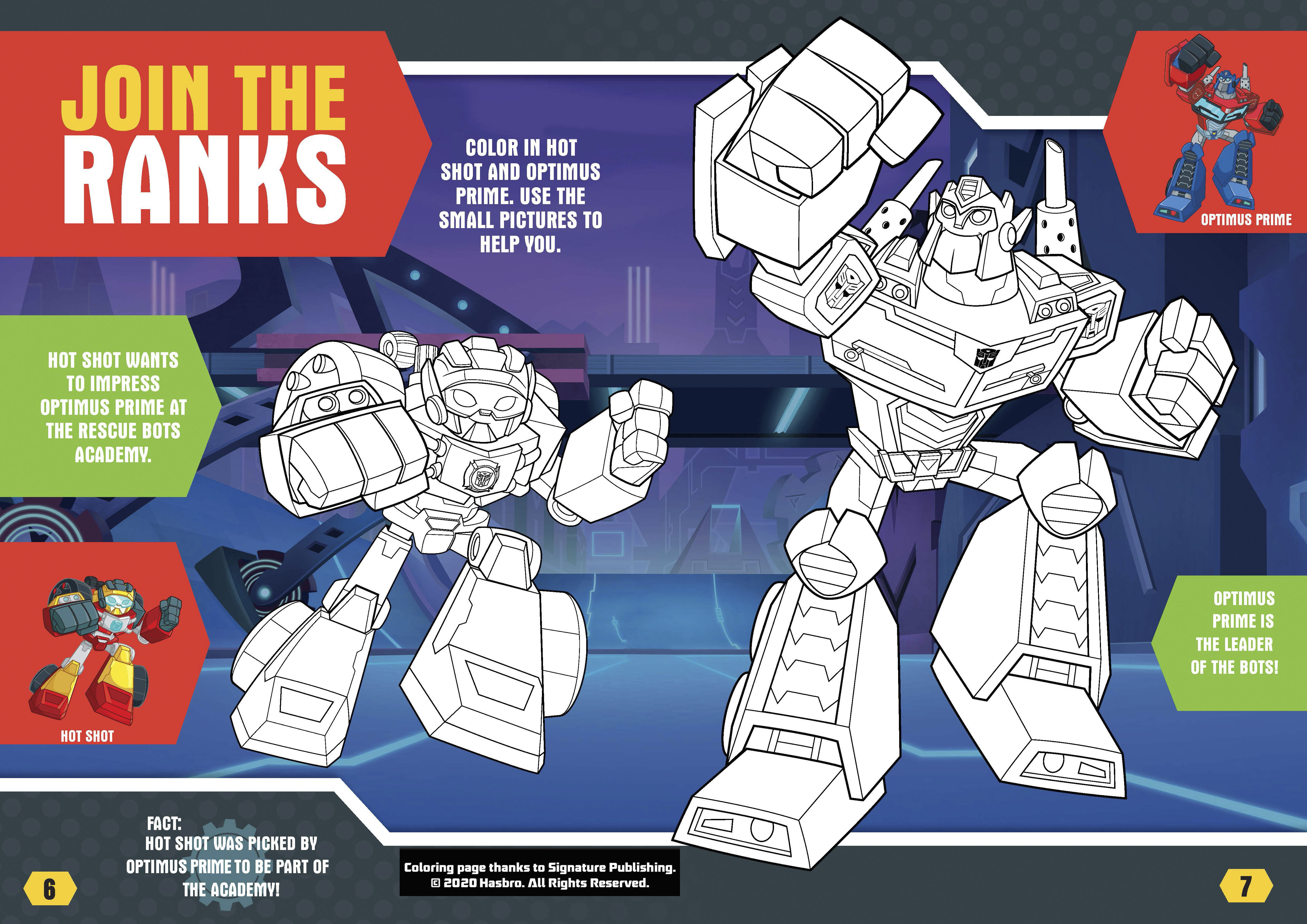 Hasbros bring home the fun free printable rescue bots academy coloring sheet