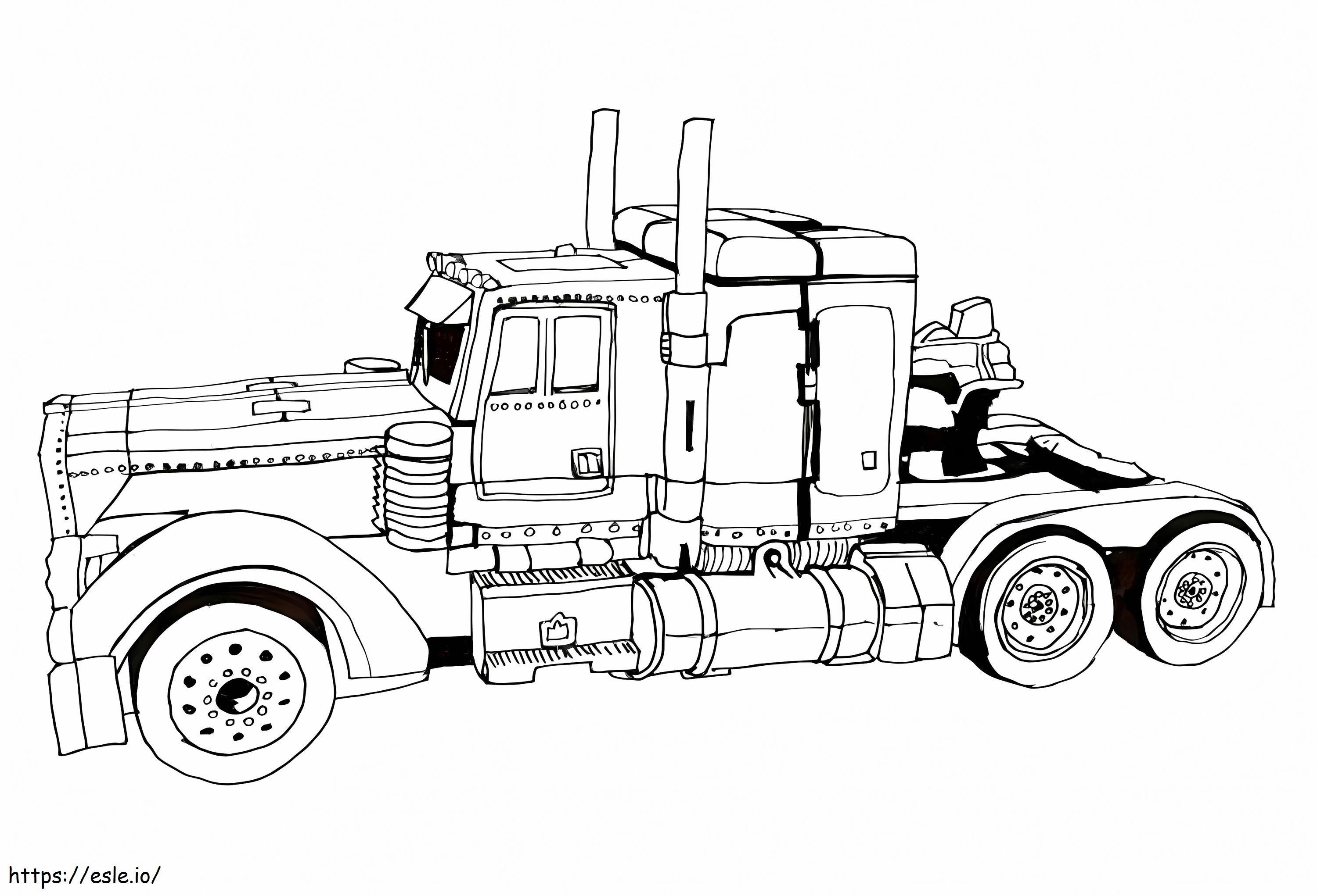 Optimus prime truck coloring page