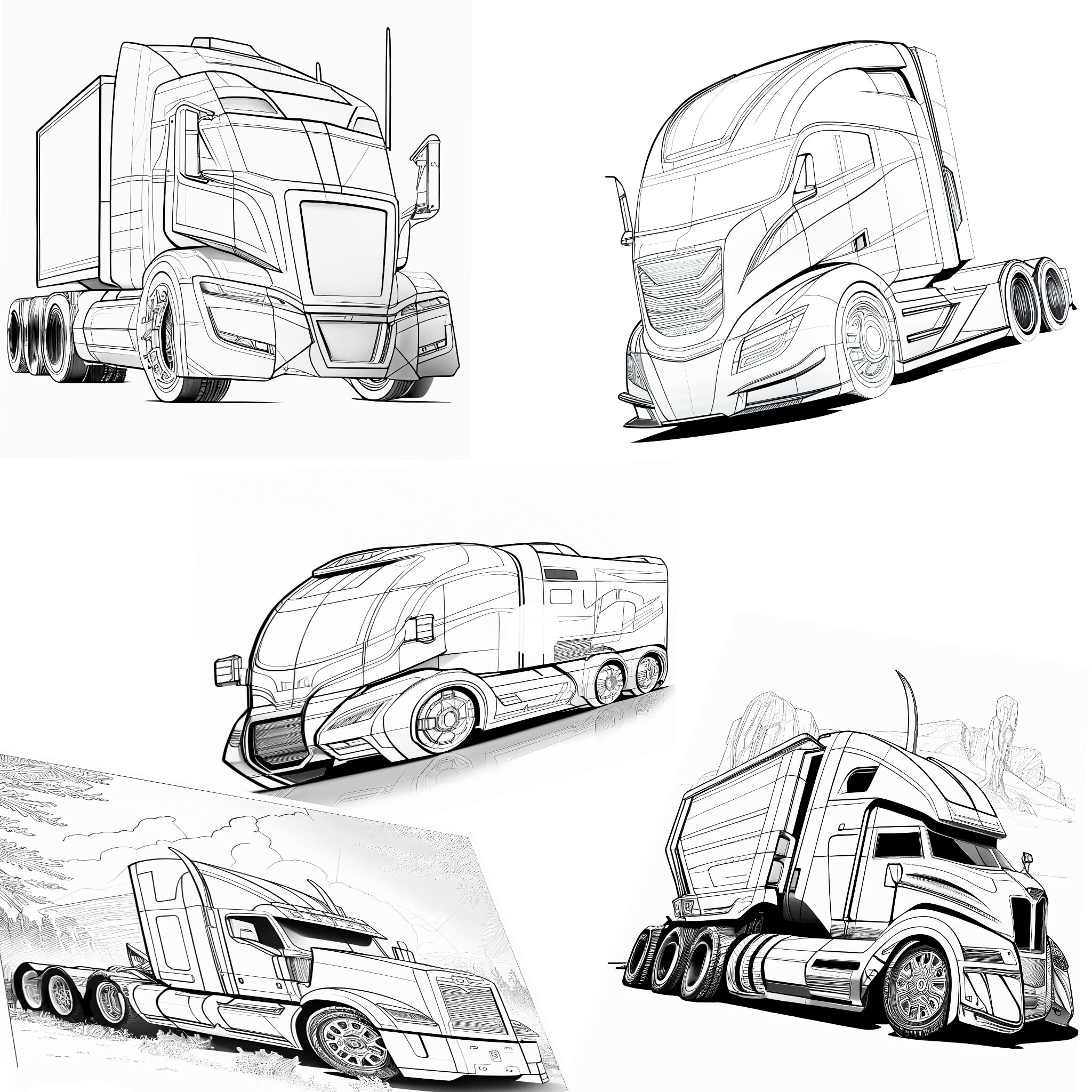 Cool trucks coloring e