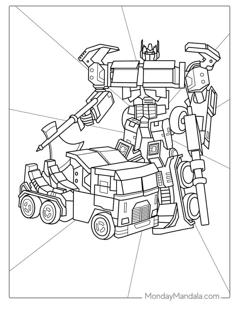 Transformers coloring pages free pdf printables