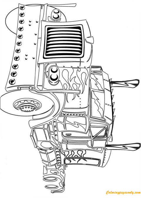 Transformers truck coloring page