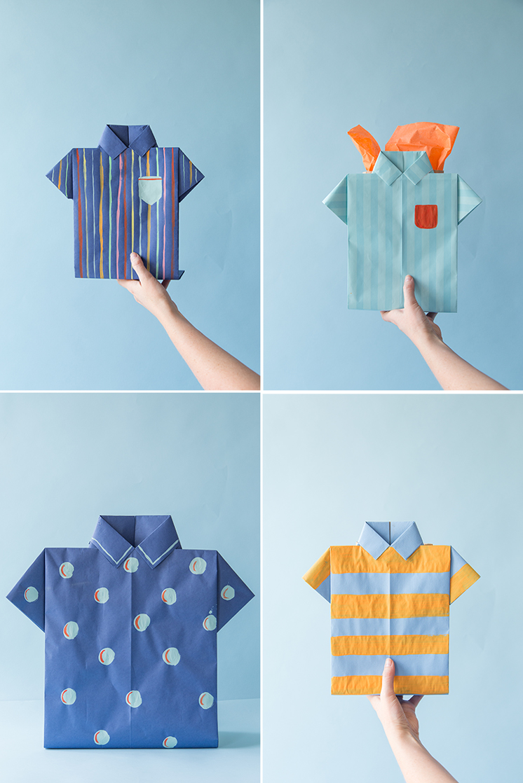 Fathers day origami shirt gift bags