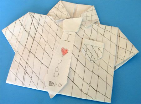 Fathers day shirt and tie origami card alpha mom