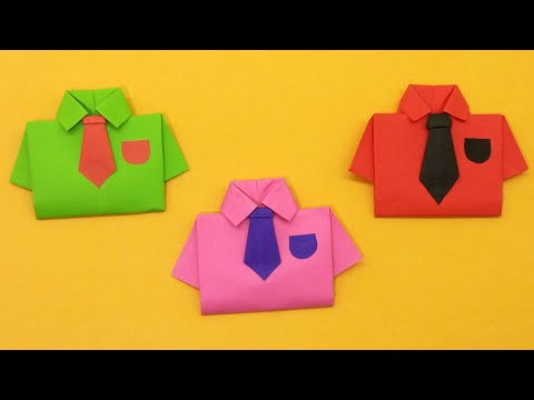 Paper shirt making with color paper how to make paper shirt diy origami paper crafts