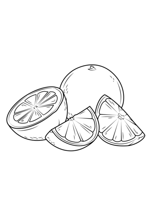 Coloring pages orange fruit coloring page for kids