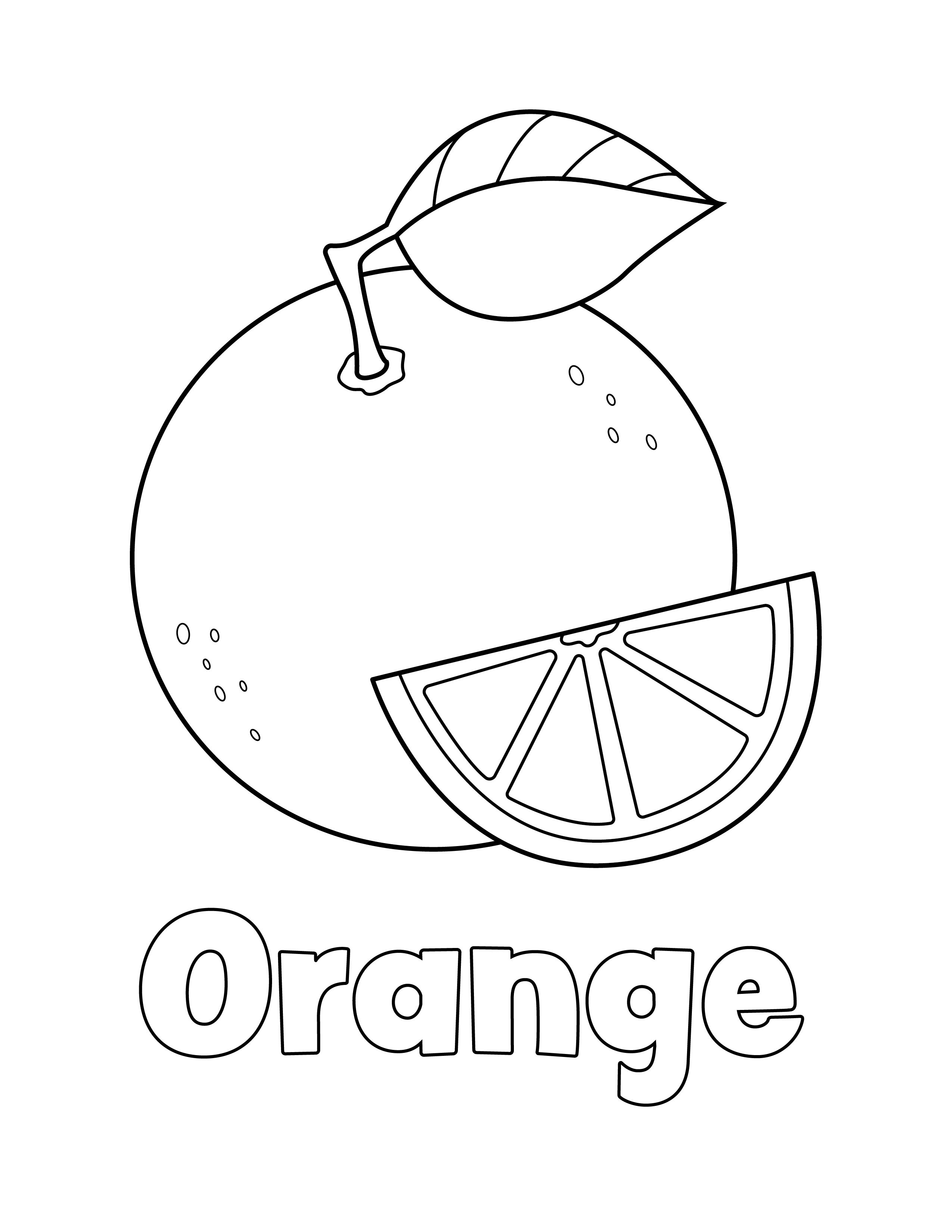 Orange coloring page fruit coloring pages preschool coloring pages color activities for toddlers