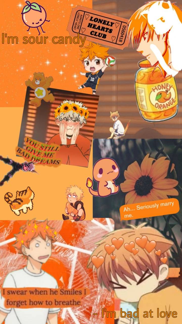 Orange aesthetic anime wallpapers