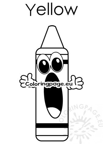 Cartoon character yellow crayon coloring page