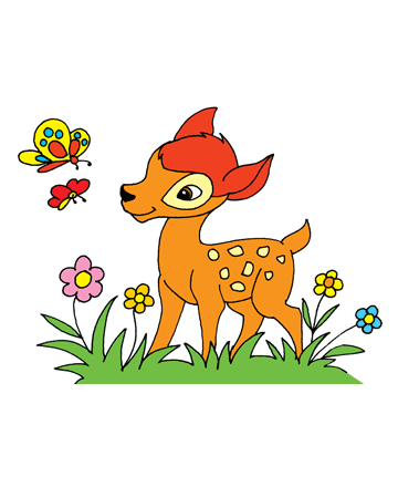 Bambi character coloring pages for kids to color and print