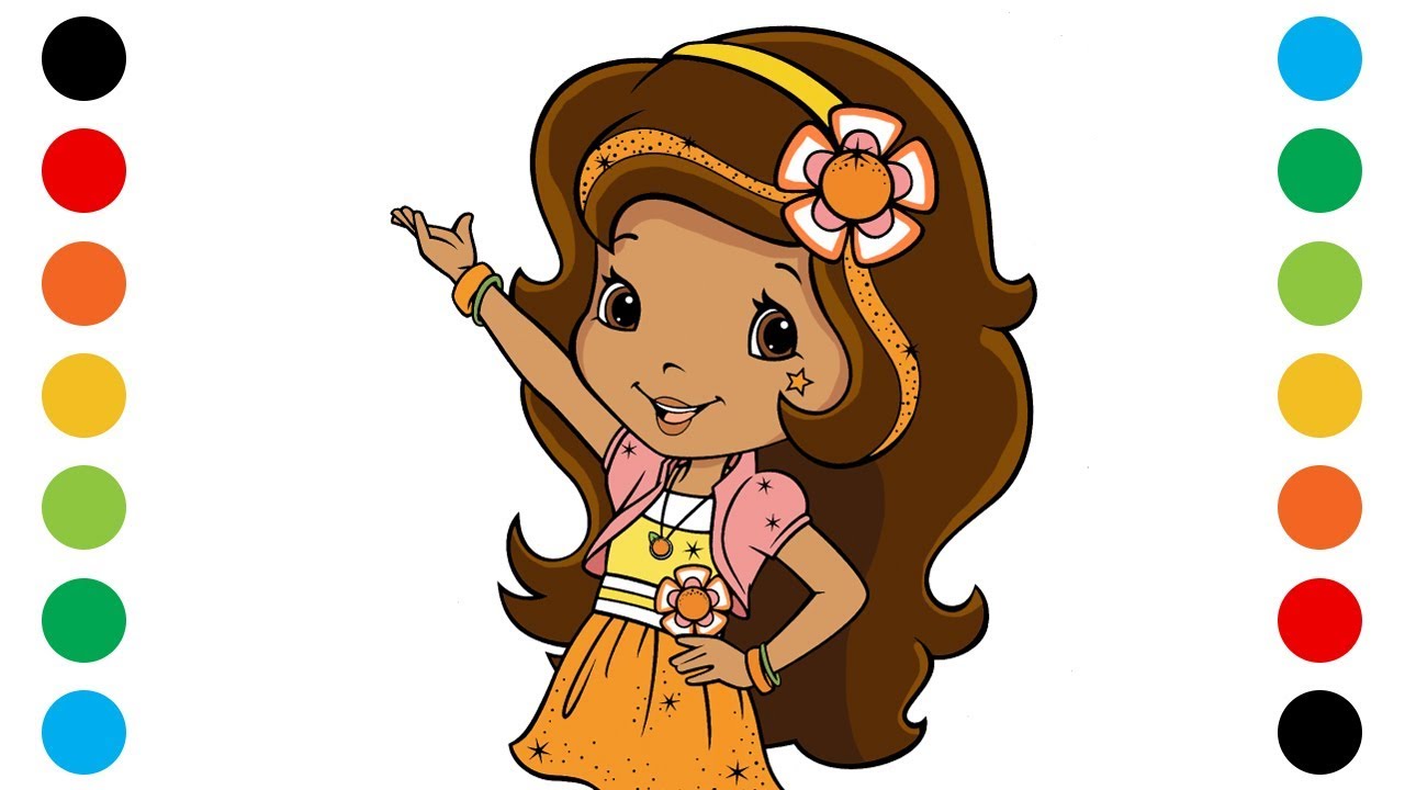 Strawberry shortcake orange blossom coloring pages for kids digital coloring