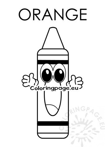 Coloring cartoon orange crayon coloring page