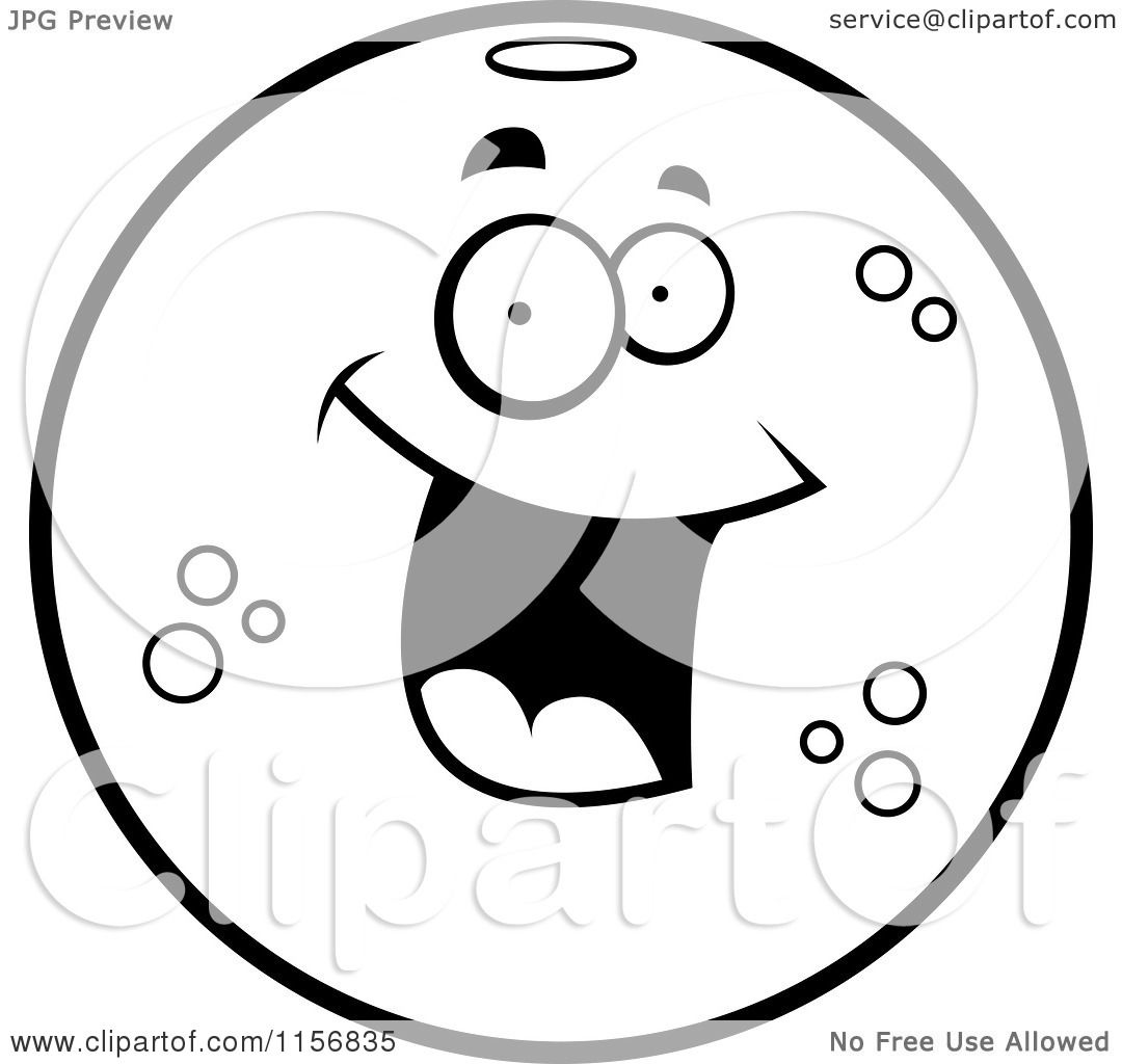 Cartoon clipart of a black and white happy orange character