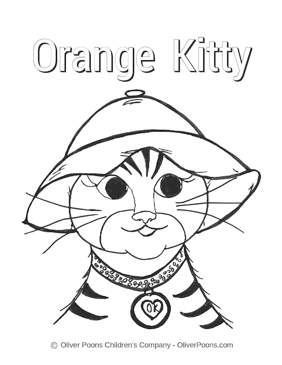 Coloring pages for kids digital download oliver poons character coloring book