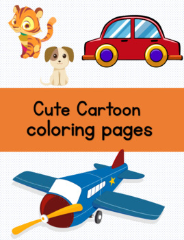 Cute cartoon characters coloring pages by vivi a creative store