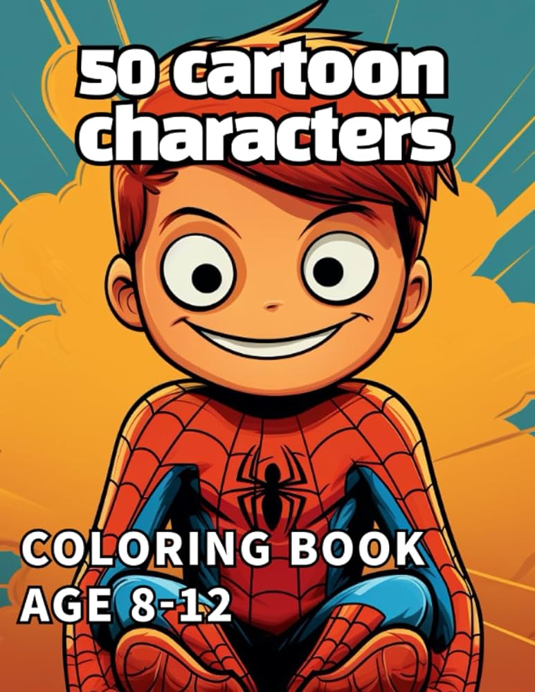 Cartoon character coloring book awesome cartoon characters coloring book kids