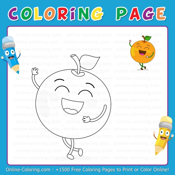 Cartoon orange free online coloring page