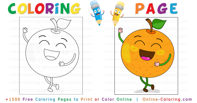Cartoon orange free online coloring page