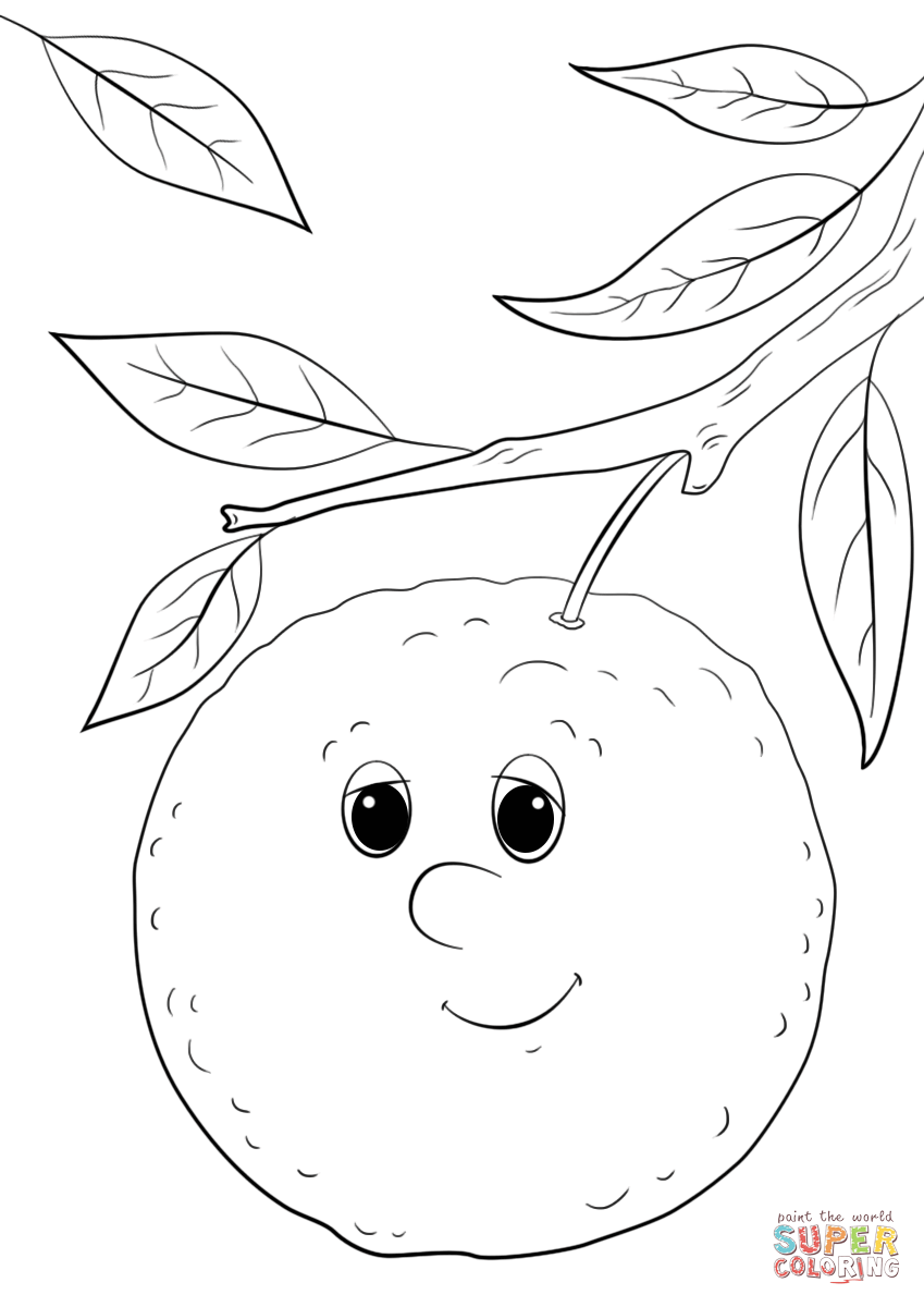 Cartoon orange character coloring page free printable coloring pages