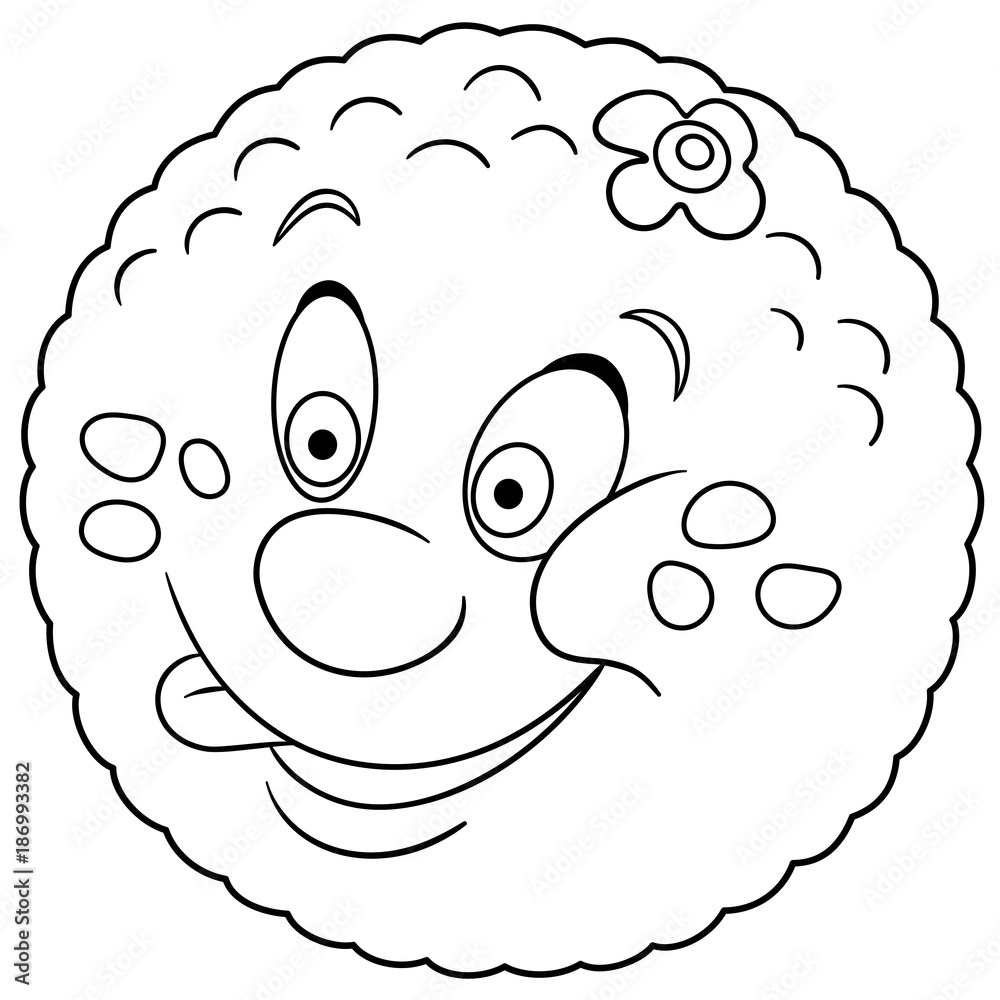 Coloring book coloring page cartoon orange citrus character happy fruit symbol food icon freehand sketch drawing design element for kids t