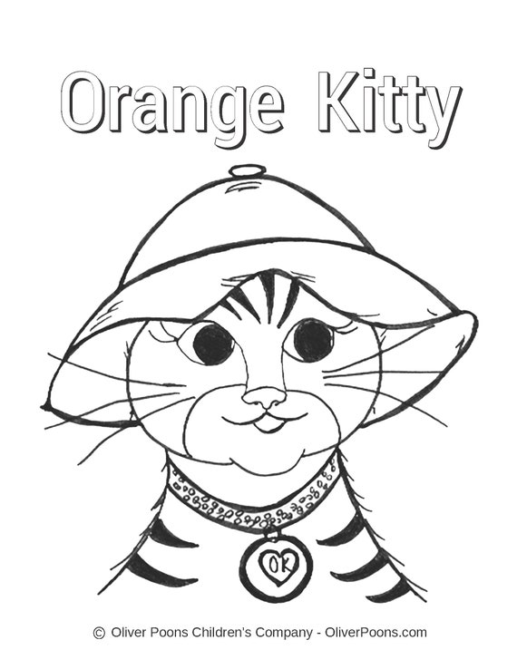 Coloring pages for kids digital download oliver poons character coloring book