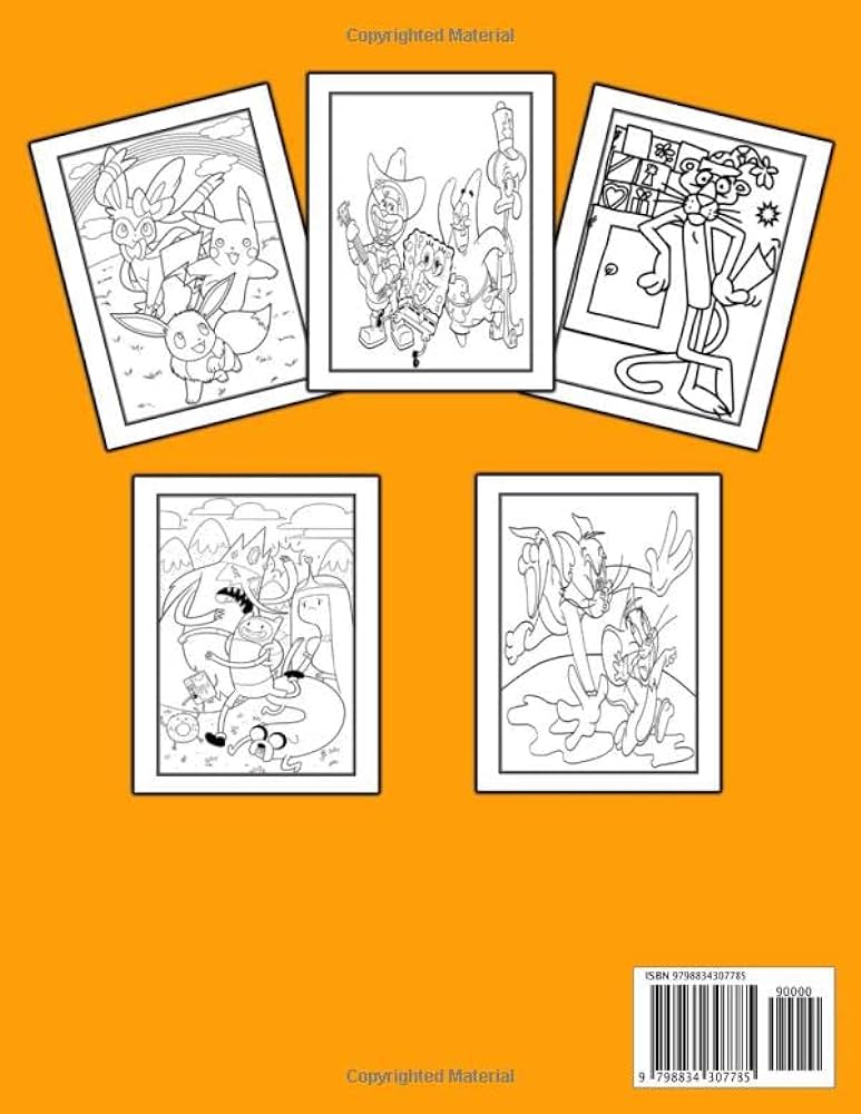 Cartoon characters coloring book great cartoon character coloring pages for kids and adults cartoon smith books