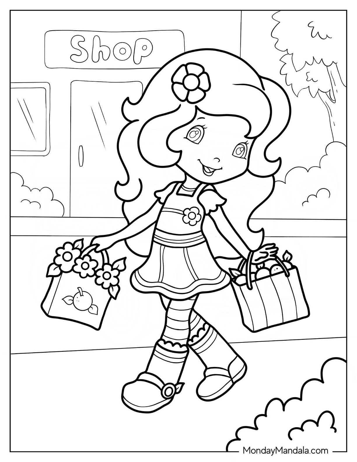 Strawberry shortcake coloring pages free pdf printables