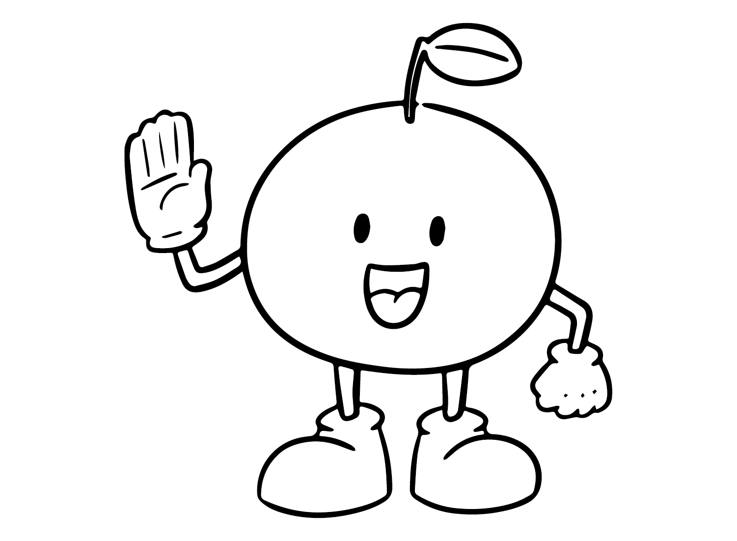 Cartoon character oranges coloring page