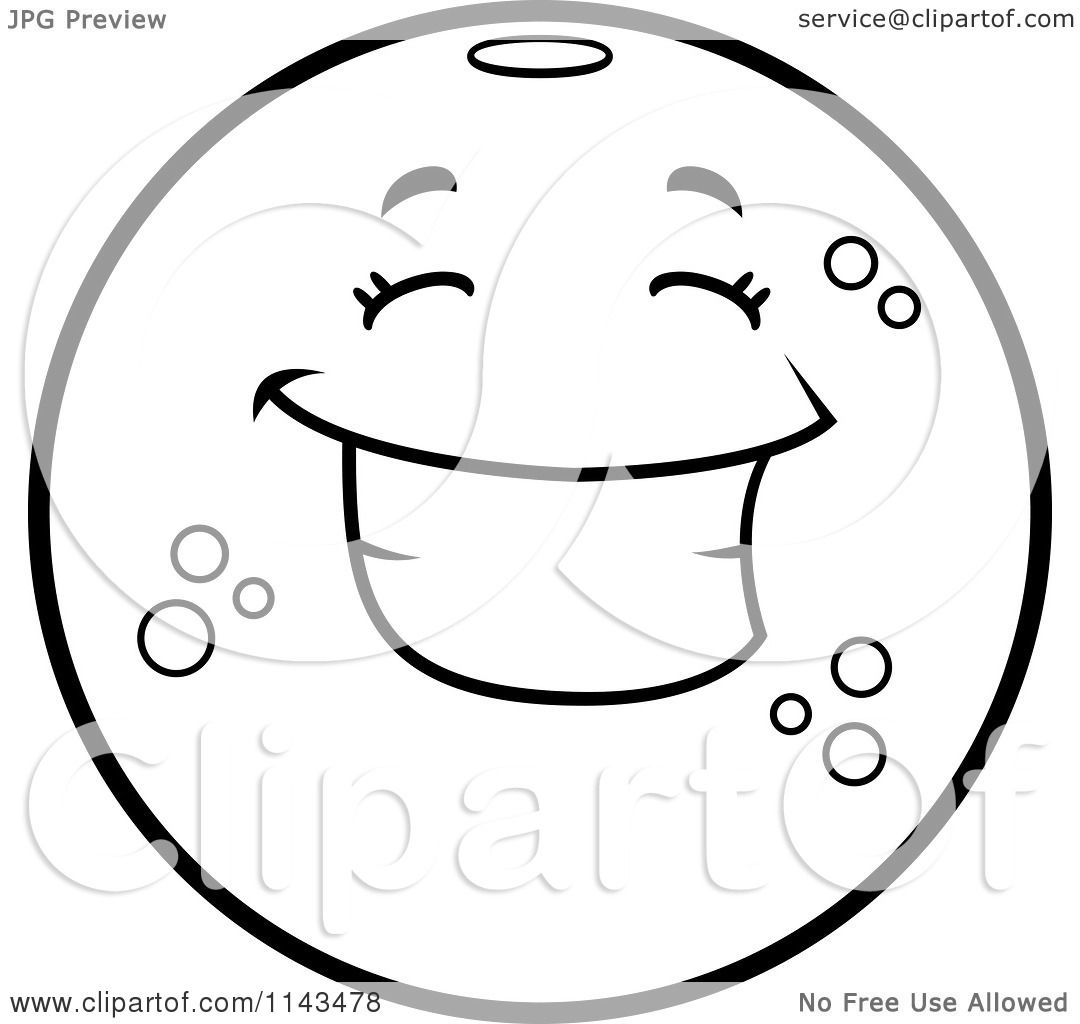 Cartoon clipart of a black and white happy navel orange character