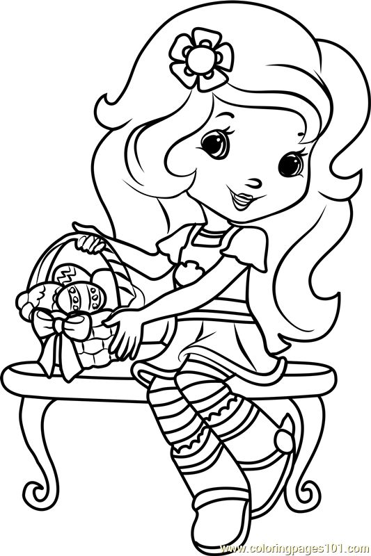 Orange blossom easter eggs coloring page for kids