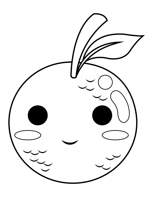 Printable kawaii orange coloring page