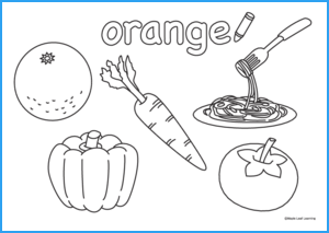 Orange coloring worksheet maple leaf learning library