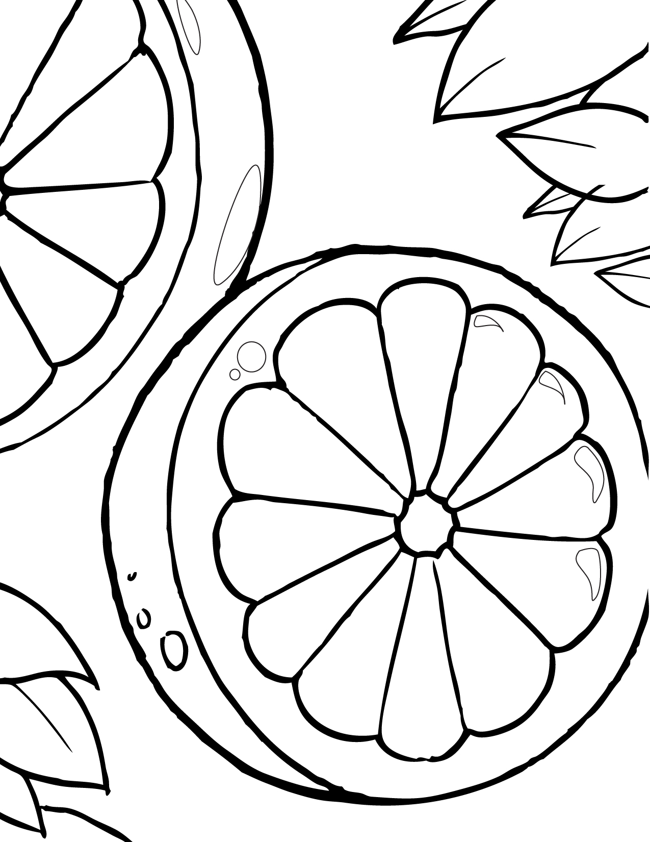 Oranges coloring pages