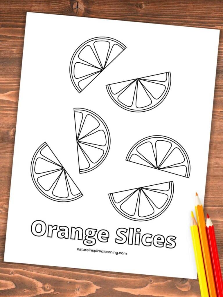 Orange coloring pages and templates