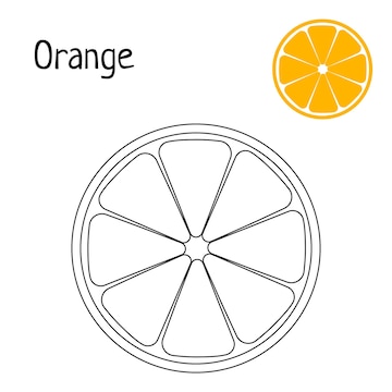 Premium vector orange coloring page