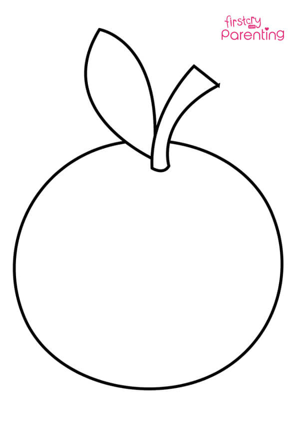 Simple orange coloring page for kids