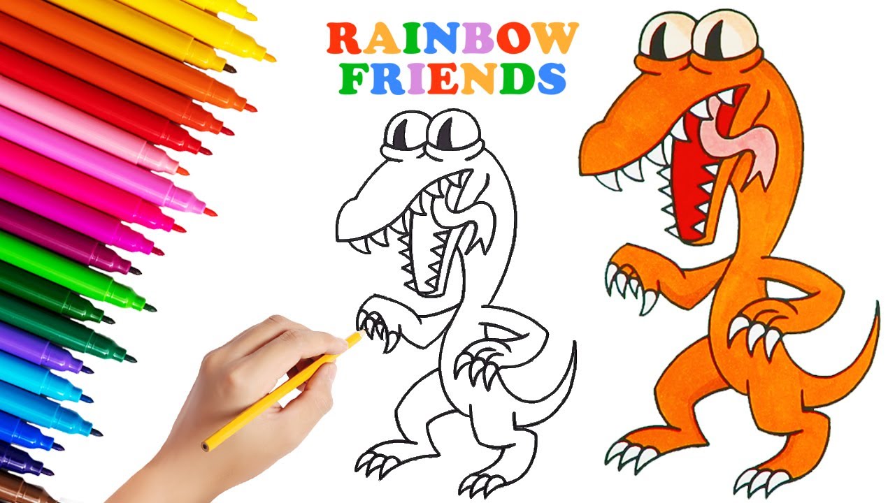 Rainbow friends orange coloring pages drawing and coloring roblox