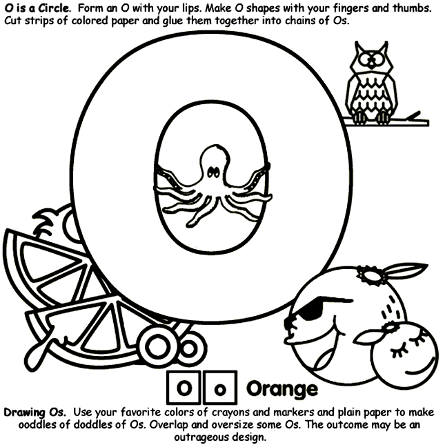 Alphabet o coloring page