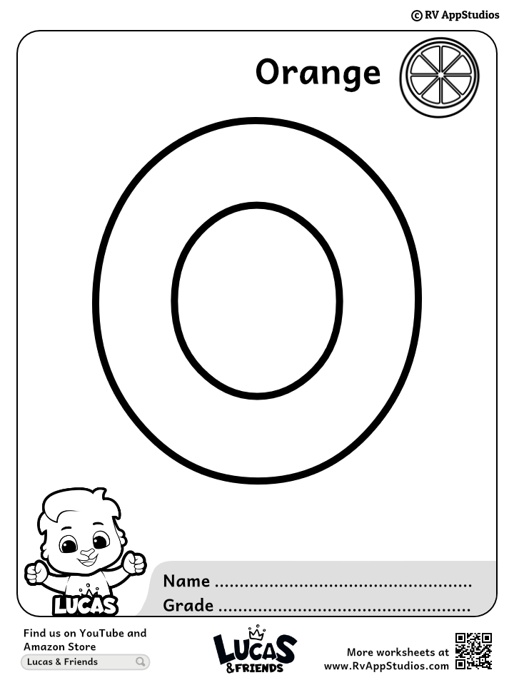 Letter o coloring pages