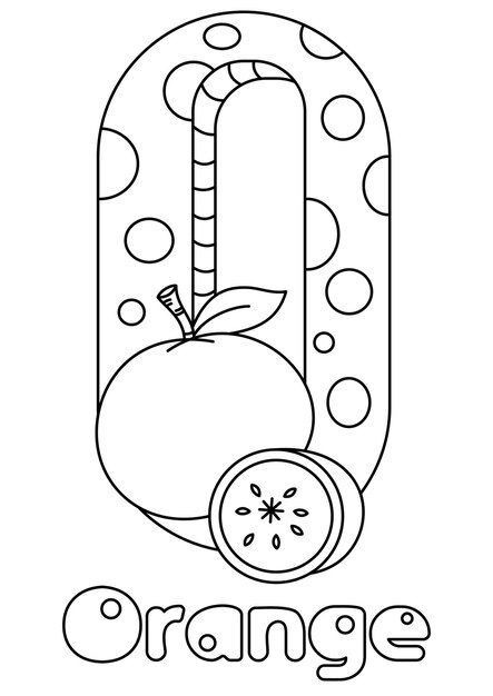 Premium vector hand drawn orange fruit for coloring page or book