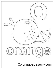 Letter o orange coloring page