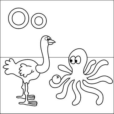 Letter o coloring page ostrich octopus orange color it in online or print at httpwwwcoloringpagesâ coloring pages cute coloring pages coloring sheets