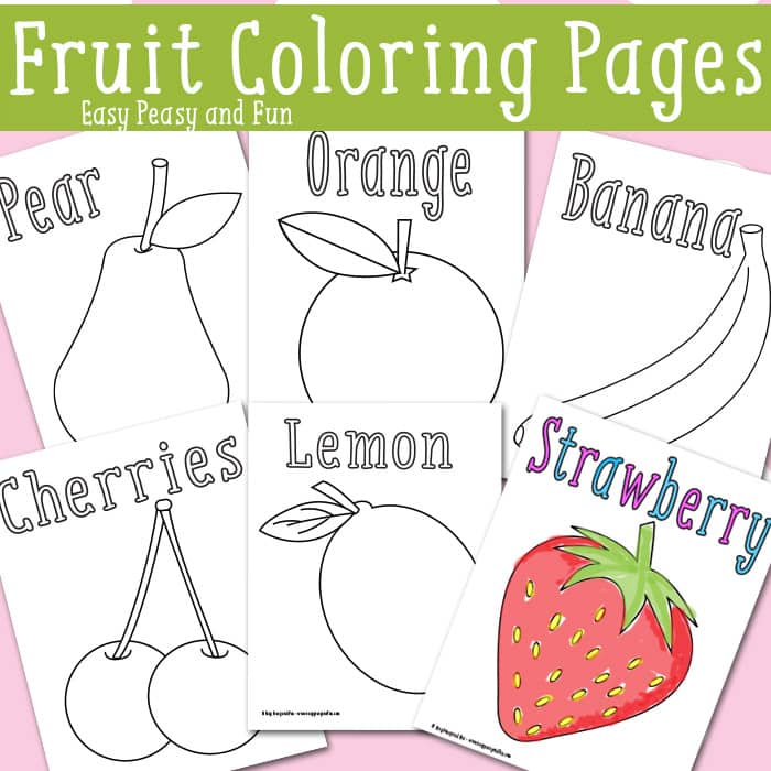 Fruit coloring pages